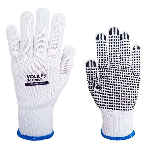 Luva de Proteção Volk Fit Pigmentada Em Fio de Poliéster Branca Ótimo Tato e Resistência CA 41475 Imagem de Luva de Proteção Volk Fit Pigmentada Em Fio de Poliéster Branca Ótimo Tato e Resistência CA 41475
