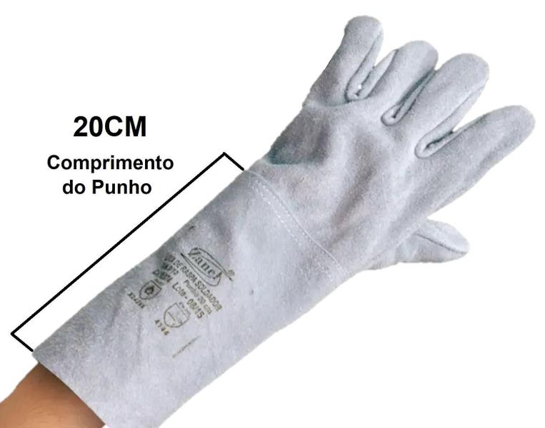 Luva De Raspa Dorso Liso Solda Punho 20 Longo Cr Zanel Imagem de Luva De Raspa Dorso Liso Solda Punho 20 Longo Cr Zanel