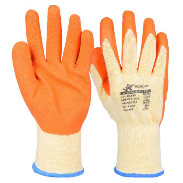 Imagem de Luva de Segurança Tricotada Com Latex OrangeFlex Tam-9 Kalipso