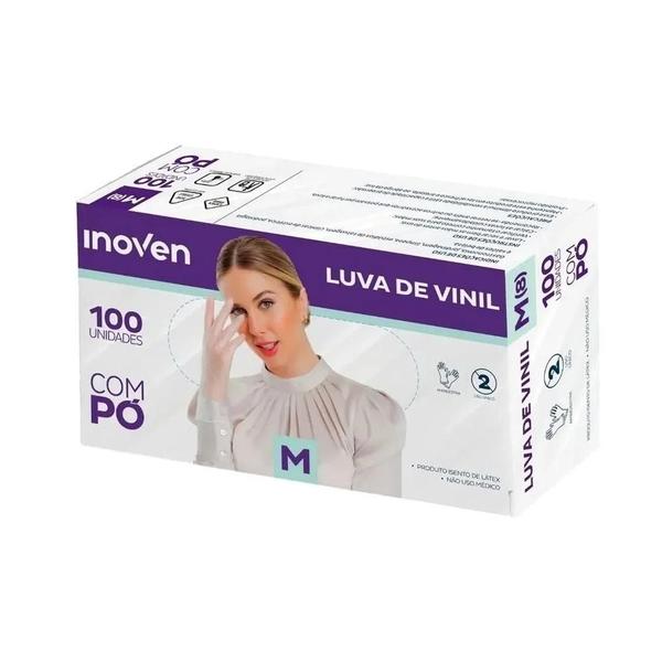 Imagem de Luva De Vinil Inoven M 100 Unid Sem Pó Kit 3