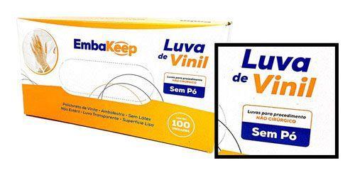 Imagem de Luva De Vinil Lisa Sem Pó Com 100 Un Tamanho M Transparente