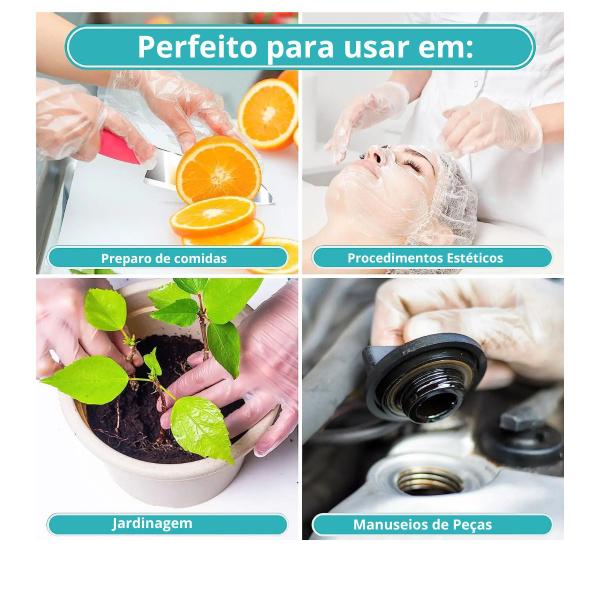 Imagem de Luva de Vinil Sem Amido Descartável Uso Geral salões de Beleza Dentista Cabeleireiro 100 Un