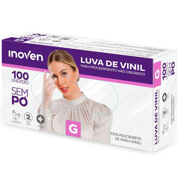 Imagem de Luva de Vinil Transparente Caixa c/100 Unidades Sem pó - Inoven