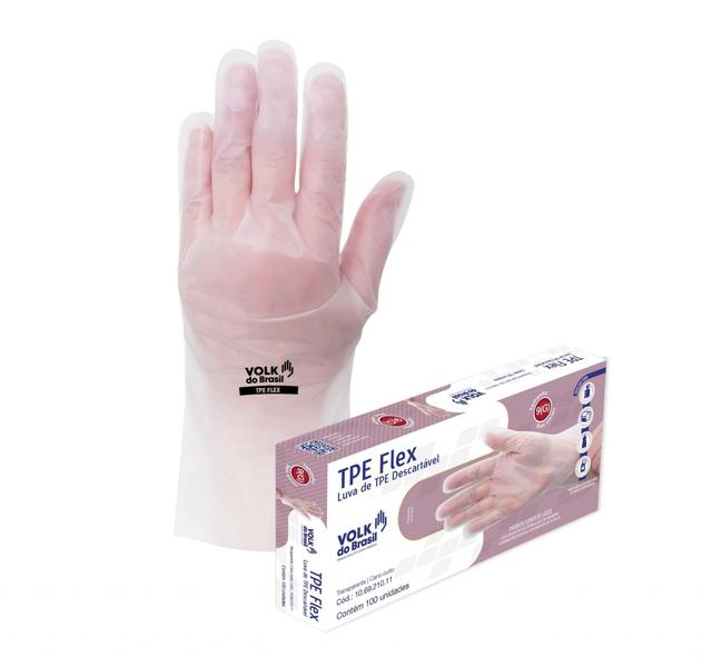 Luva Descartável De Tpe Flex Volk - M Caixa c/100 unidades Imagem de Luva Descartável De Tpe Flex Volk - M Caixa c/100 unidades