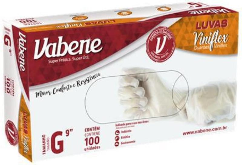 Luva Descartavel Viniflex G 100Un Vabene Imagem de Luva Descartavel Viniflex G 100Un Vabene