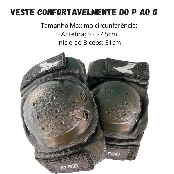 Imagem de Luva E Cotoveleira Adulto Atrio Kit Proteção Skate Patins Longboard Segurança