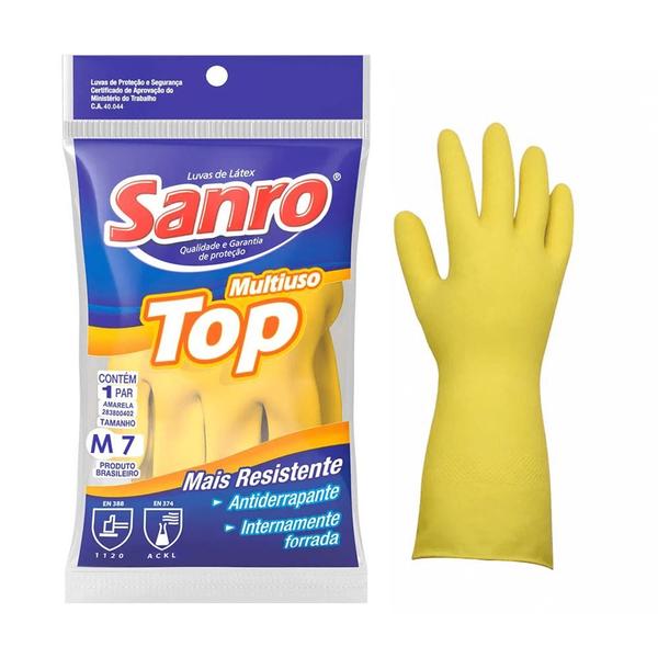 Imagem de Luva forrada top amarelo m sanro