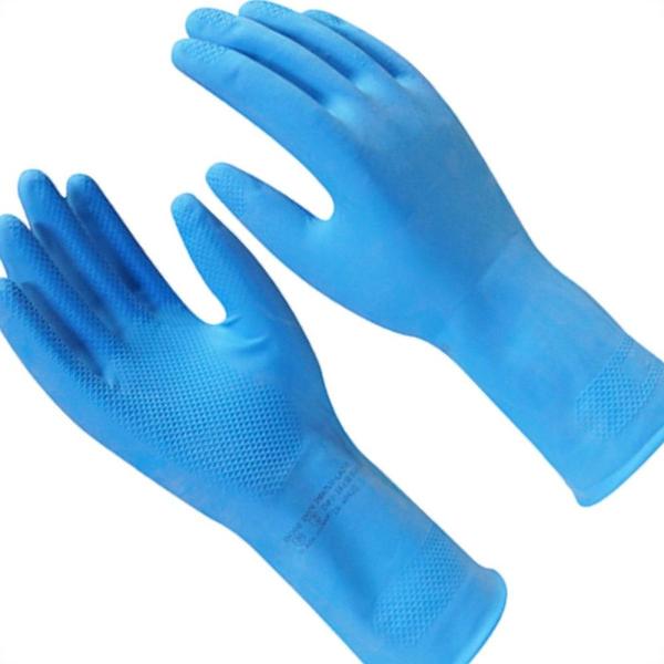 Imagem de Luva Imbat Latex Verniz Silver Azul 08-M - Kit C/12 Unidades