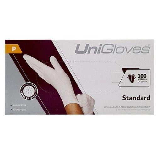 Luva Látex Branca Standard Unigloves Com Pó Caixa Com 100 P Imagem de Luva Látex Branca Standard Unigloves Com Pó Caixa Com 100 P