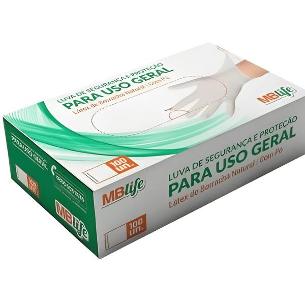 Luva látex c/po tam.p ( 100 un/cx) - mblife - MEDIX Imagem de Luva látex c/po tam.p ( 100 un/cx) - mblife
