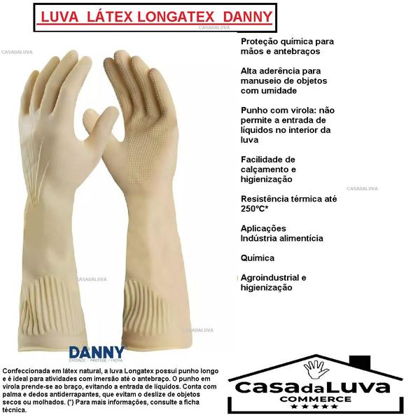 Imagem de Luva Latex Cano Longo Longatex Limpeza Cozinha G