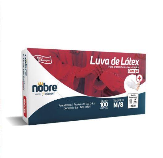 Imagem de Luva latex com po p/ proced nao cirurgico 100unid (nao esteril) M 47914 - Nobre