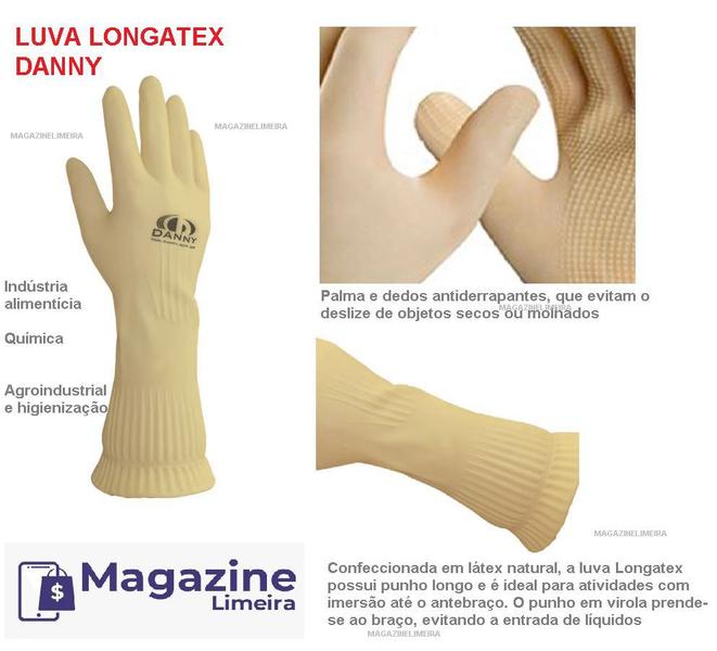 Imagem de  Luva Látex Longa Limpeza Pesada Super Resistente 5 Pares XG