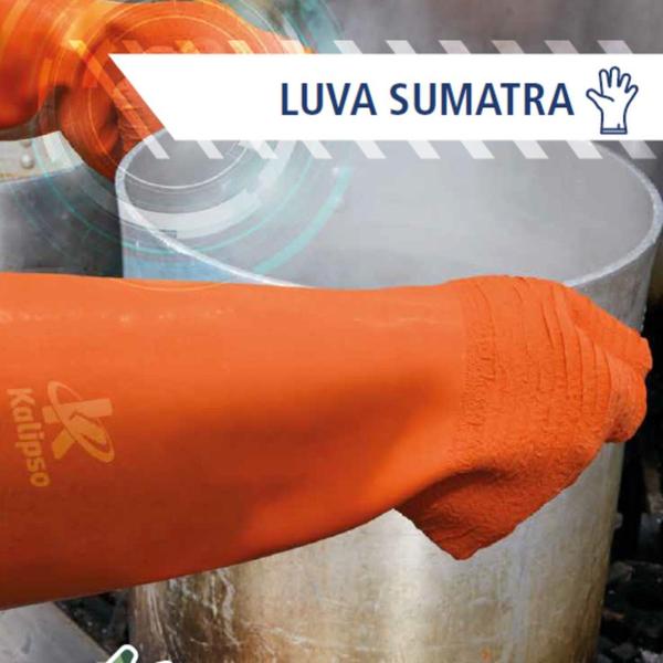 Imagem de Luva latex sumatra t.08 m laranja kalipso