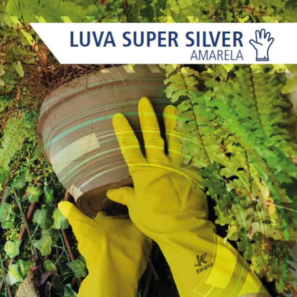 Imagem de Luva Latex Super Silver T07 P Amarelo Kalipso