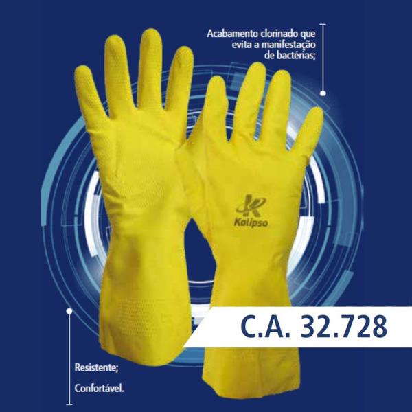 Imagem de Luva Latex Super Silver T08 M Amarelo Kalipso