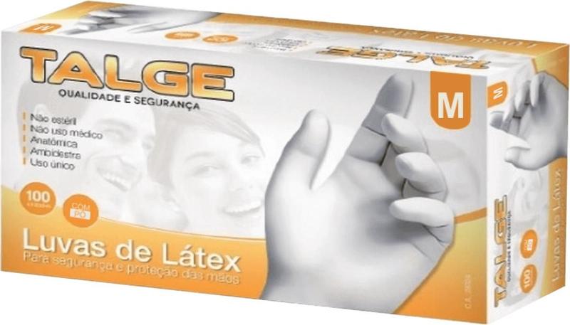 Imagem de Luva latex talge m c/ po c/100 (10x100) ca28324 (b)