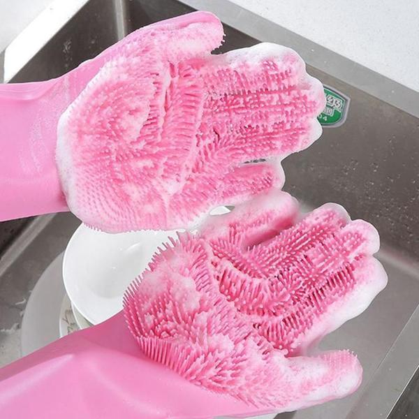 Imagem de Luva Mágica Multiuso Silicone Lava Louça Rosa Better Glove