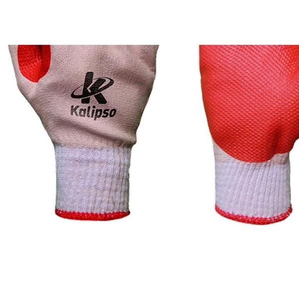 Imagem de Luva Malha Kalipso Palma Emborrachada Redgrip 8 - M - Kit C/12 Pares