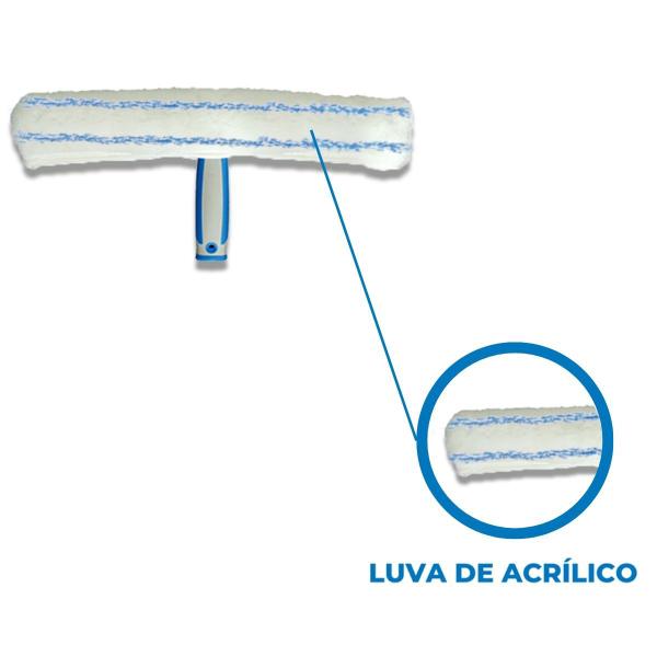 Imagem de Luva Microfibra Para Lavador de Vidros Resistente 25cm Limpeza Profissional Bralimpia 