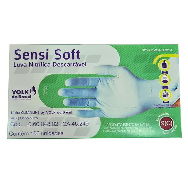 Imagem de Luva nitrílica azul sensi soft volk ( cx 100 pç ) epi ca