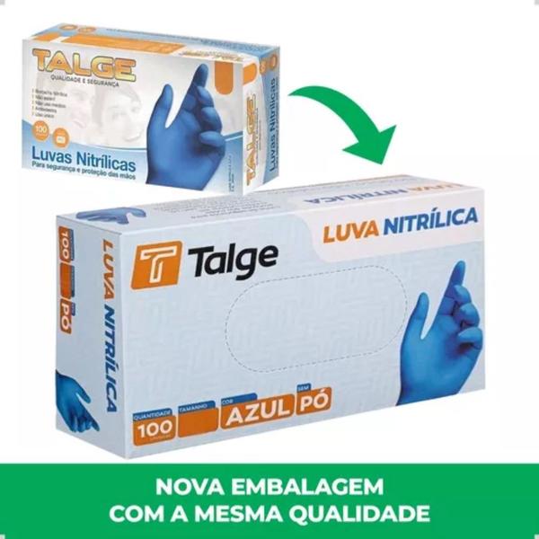 Imagem de Luva Nitrilica Azul Talge P/ Procedimento CA 47103