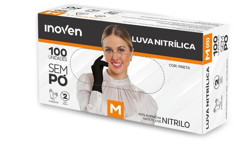 Imagem de Luva nitrilica inove - preta gg