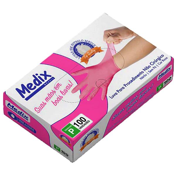 Luva Nitrílica Medix Rosa Tam P 100 unidades Imagem de Luva Nitrílica Medix Rosa Tam P 100 unidades