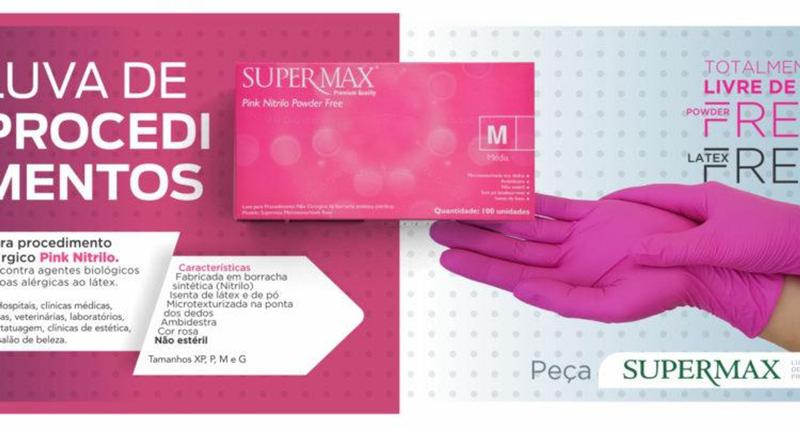 Imagem de LUVA Nitrilica Rosa Pink Supermax P 100un