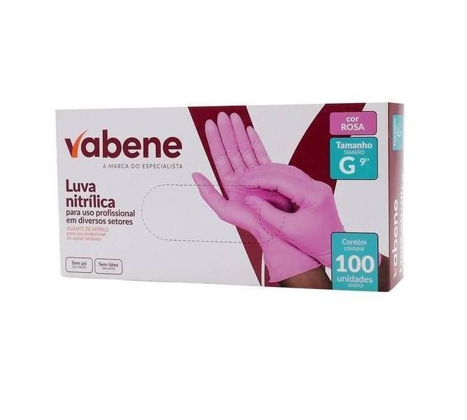 Imagem de Luva Nitrílica Rosa Sem Pó C/100 Unids - Vabene G