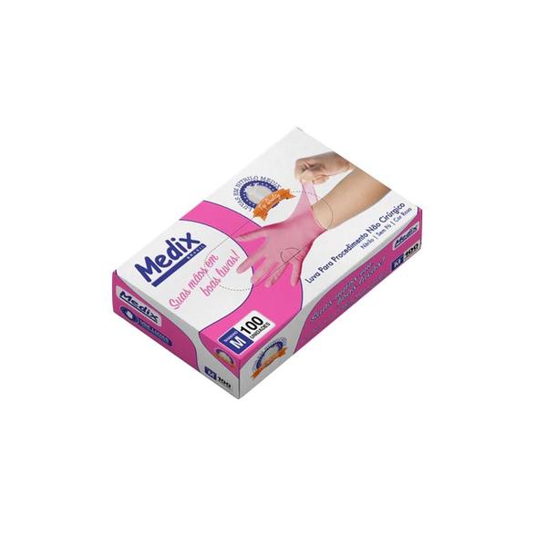 Luva Nitrílica S/Pó Rosa Tam/M 100 un - Medix Imagem de Luva Nitrílica S/Pó Rosa Tam/M 100 un - Medix