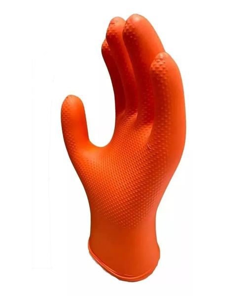 Imagem de Luva Nitrilica SuperSafety Descartável Super Glove Laranja Sem Amido CA 38645