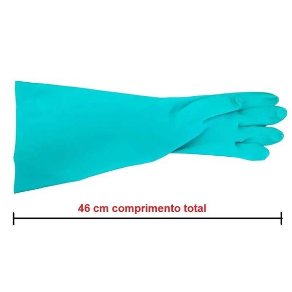 Imagem de Luva Nitrilica SuperSafety  Nitrile Long 46cm ( kit 3 pares)