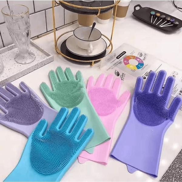 Luva Par Magica Escova Limpeza Silicone Lavar Louça Prato - NA Imagem de Luva Par Magica Escova Limpeza Silicone Lavar Louça Prato