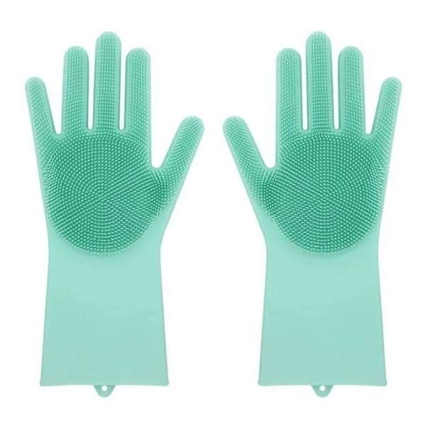 Luva Par Magica Escova Limpeza Silicone Lavar Louça Prato - NA Imagem de Luva Par Magica Escova Limpeza Silicone Lavar Louça Prato