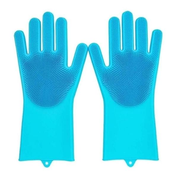 Luva Par Magica Escova Limpeza Silicone Lavar Louça Prato - NA Imagem de Luva Par Magica Escova Limpeza Silicone Lavar Louça Prato