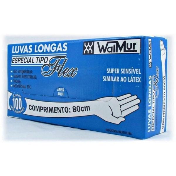 Imagem de Luva Para Inseminação E Palpação Especial Flex 80cm Cx C/100