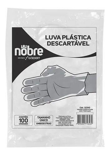 Imagem de Luva Plástica Descartável Cano Curto Transparente 300 Unid