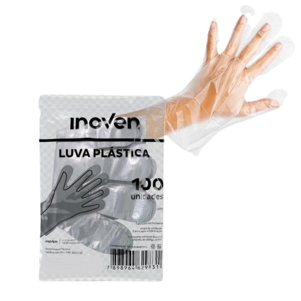 Imagem de LUVA PLASTICA DESCARTAVEL INOVEN TAMANHO UNICO XG KIT 1000 UNIDADES Limpeza Gastronomia Alimentos estética