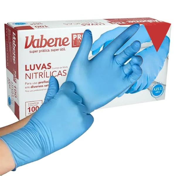 Imagem de Luva Procedimento Descartável Nitrílica Azul G 100UN VABENE