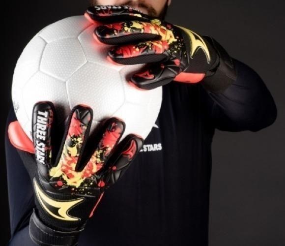 Imagem de Luva Profissional De Goleiro Three Stars Kick Vermelho G = 1