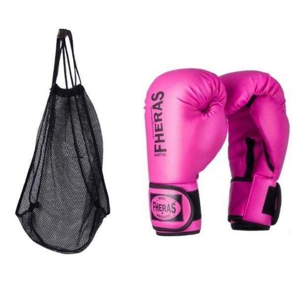 Imagem de Luva Profissional Muay Thai Mma E Boxe Com Bolsa Telada