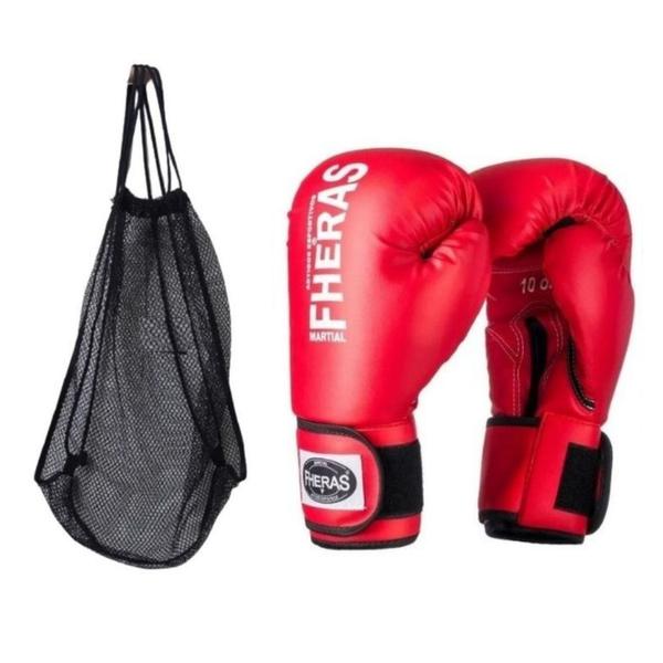 Imagem de Luva Profissional Muay Thai Mma E Boxe Com Bolsa Telada