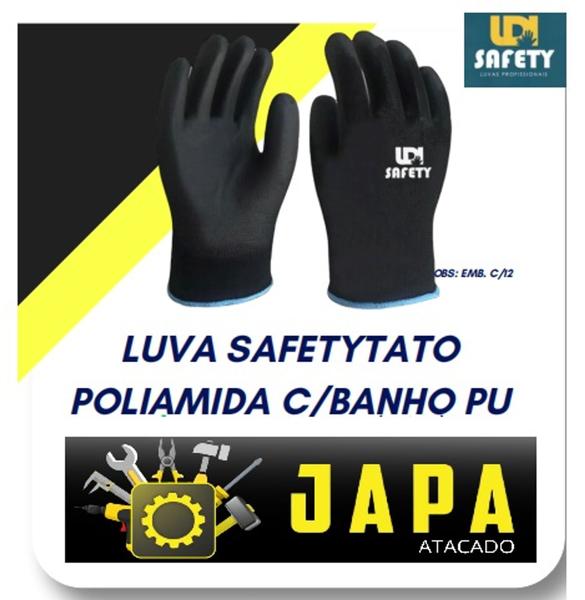 Imagem de Luva safetytato poliamida c/banho pu kit 12 pares