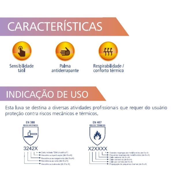 Imagem de Luva Segurança Tricotada c/ Látex P Orange Flex KALIPSO