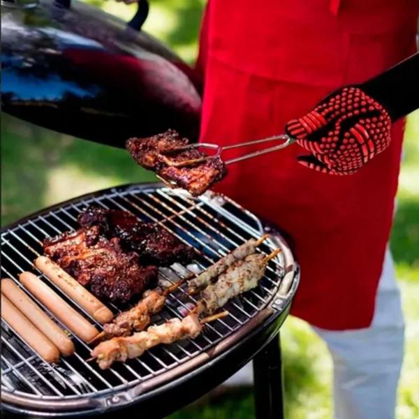 Imagem de  Luva Térmica Churrasco Cozinha Anti-Chamas Antiderrapante Unitária 600C