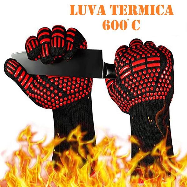 Imagem de Luva Termica Cozinha Churrasco Profissional Churrasqueira Anti Queimadura Proteção Alta Temperatura