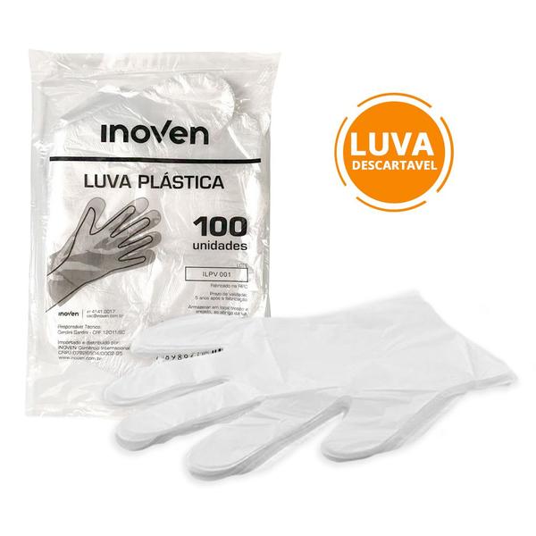 Imagem de Luva Transparente Descartável Hospital Salão 100 Pares Luvas