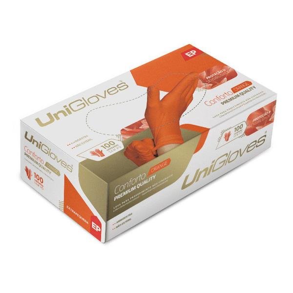 Imagem de Luva unigloves laranja s/ pó conforto premium c/100