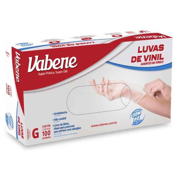 Imagem de Luva Vinil Sem Pó Com 100 Unds - Vabene G